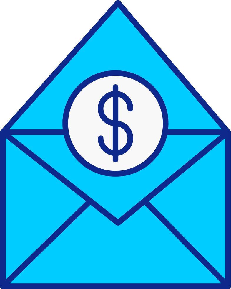 Salary Mail Blue Filled Icon vector