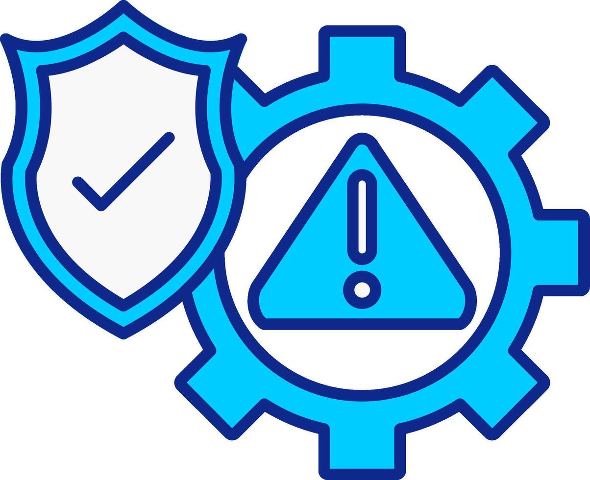 Risk Management Blue Filled Icon vector