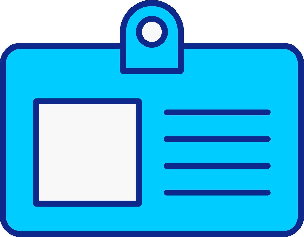 Id Card Blue Filled Icon vector
