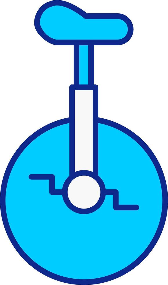 Monocycle Blue Filled Icon vector
