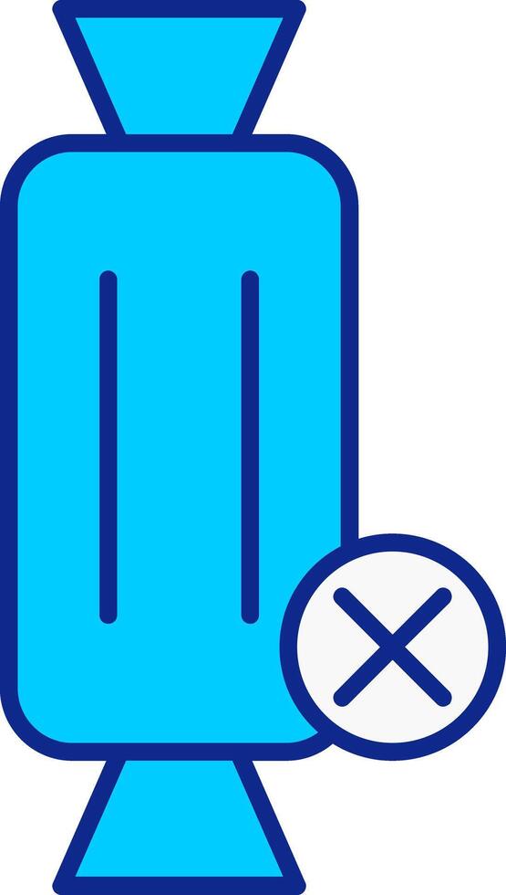 No Sweets Blue Filled Icon vector