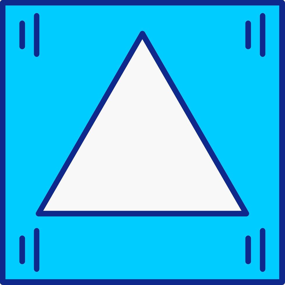 triángulo azul lleno icono vector