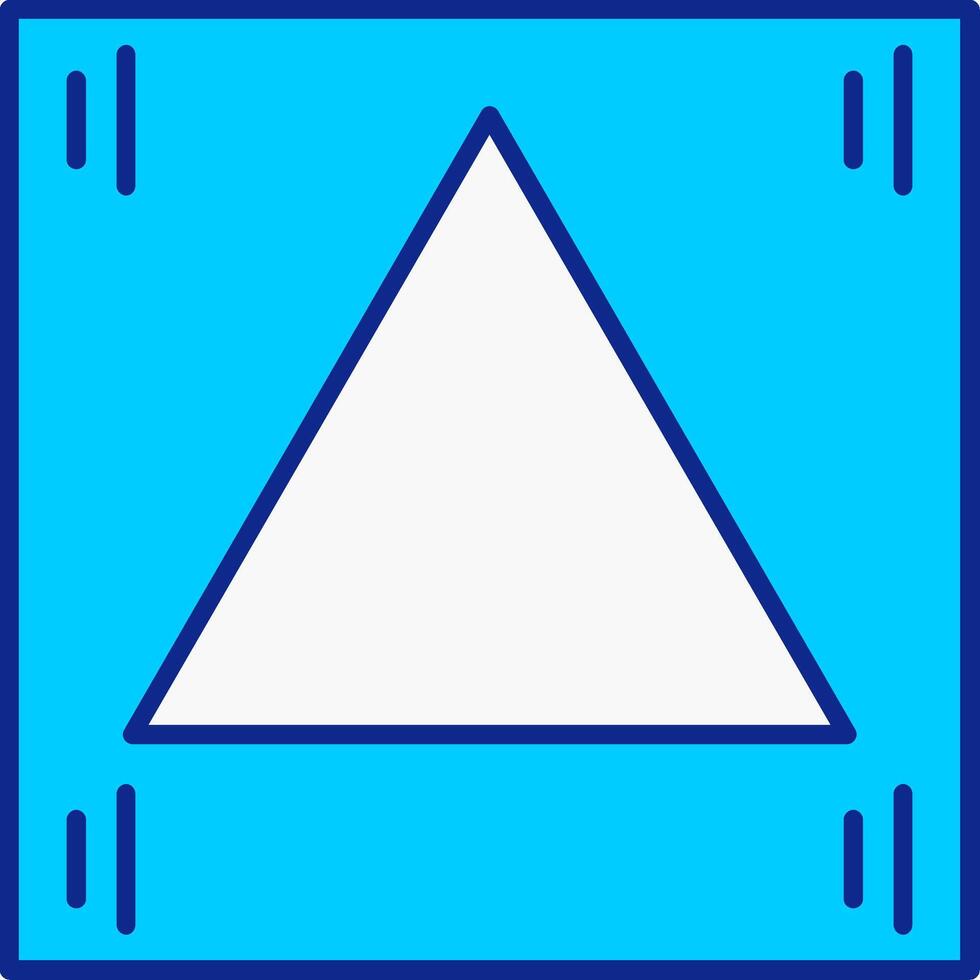 Triangle Blue Filled Icon vector