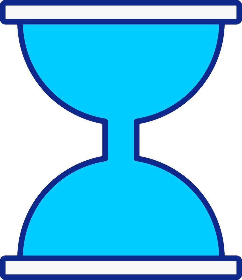 reloj de arena azul lleno icono vector