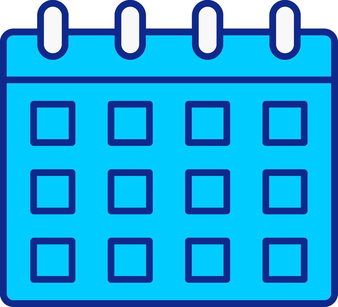 Calendar Blue Filled Icon vector