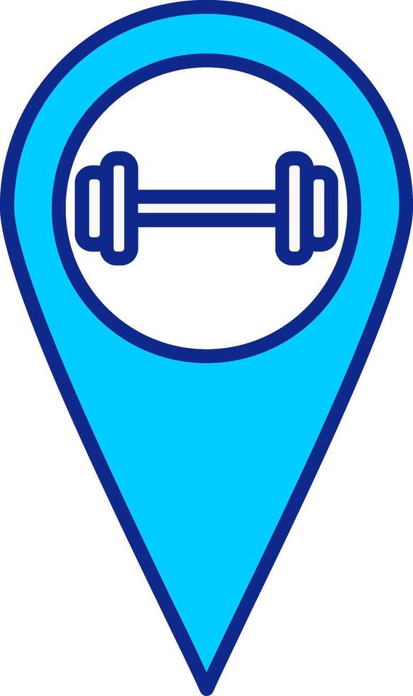 Gym Location Blue Filled Icon vector
