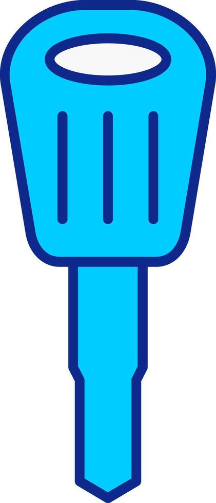 coche llave azul lleno icono vector