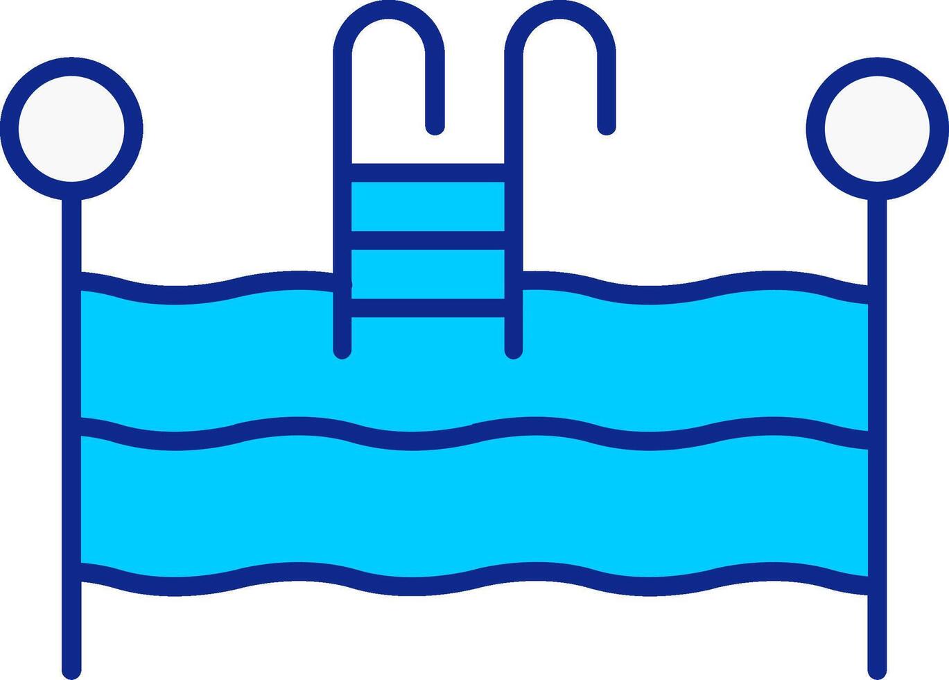 nadando piscina azul lleno icono vector