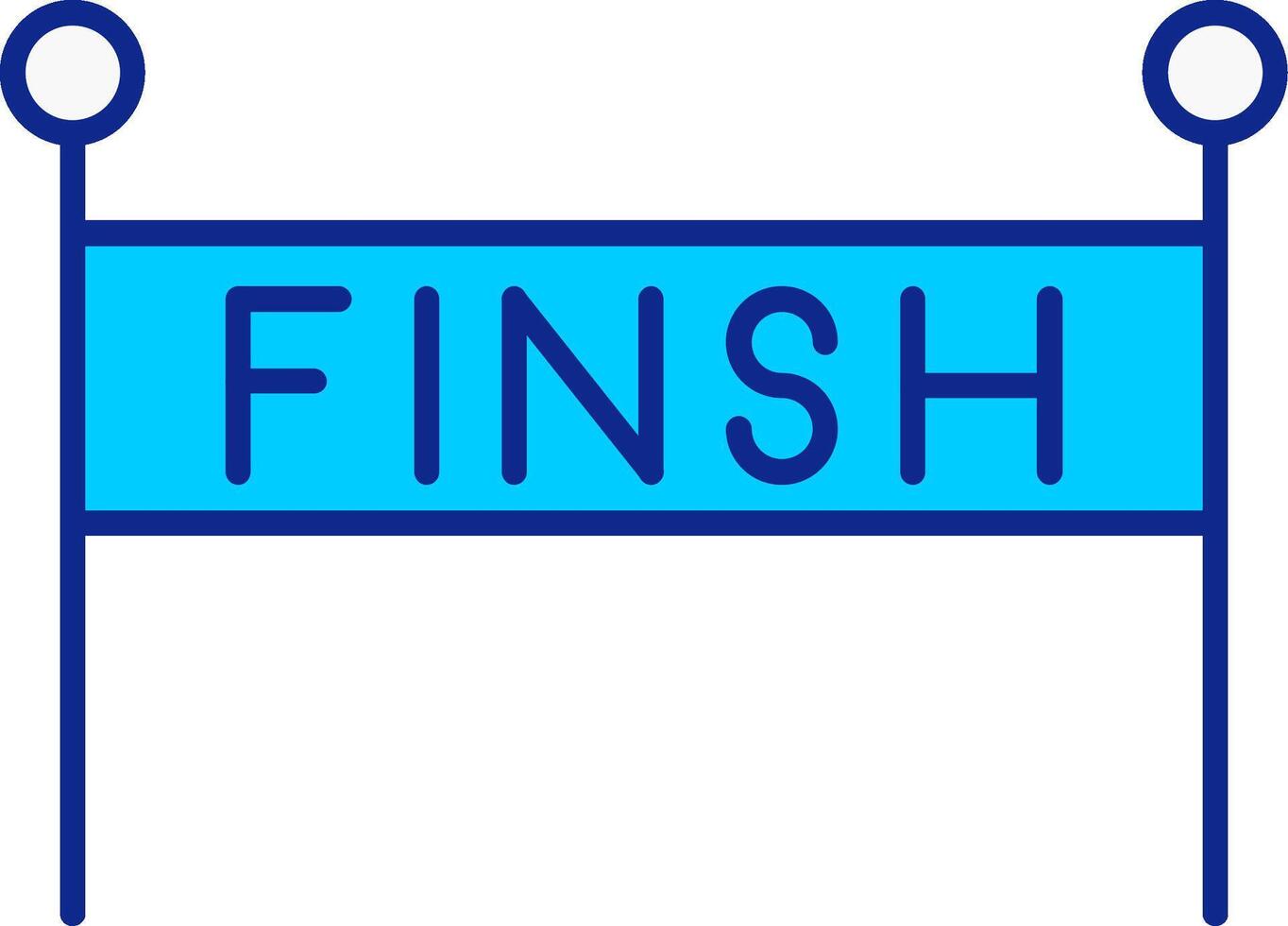 Finish Line Blue Filled Icon vector