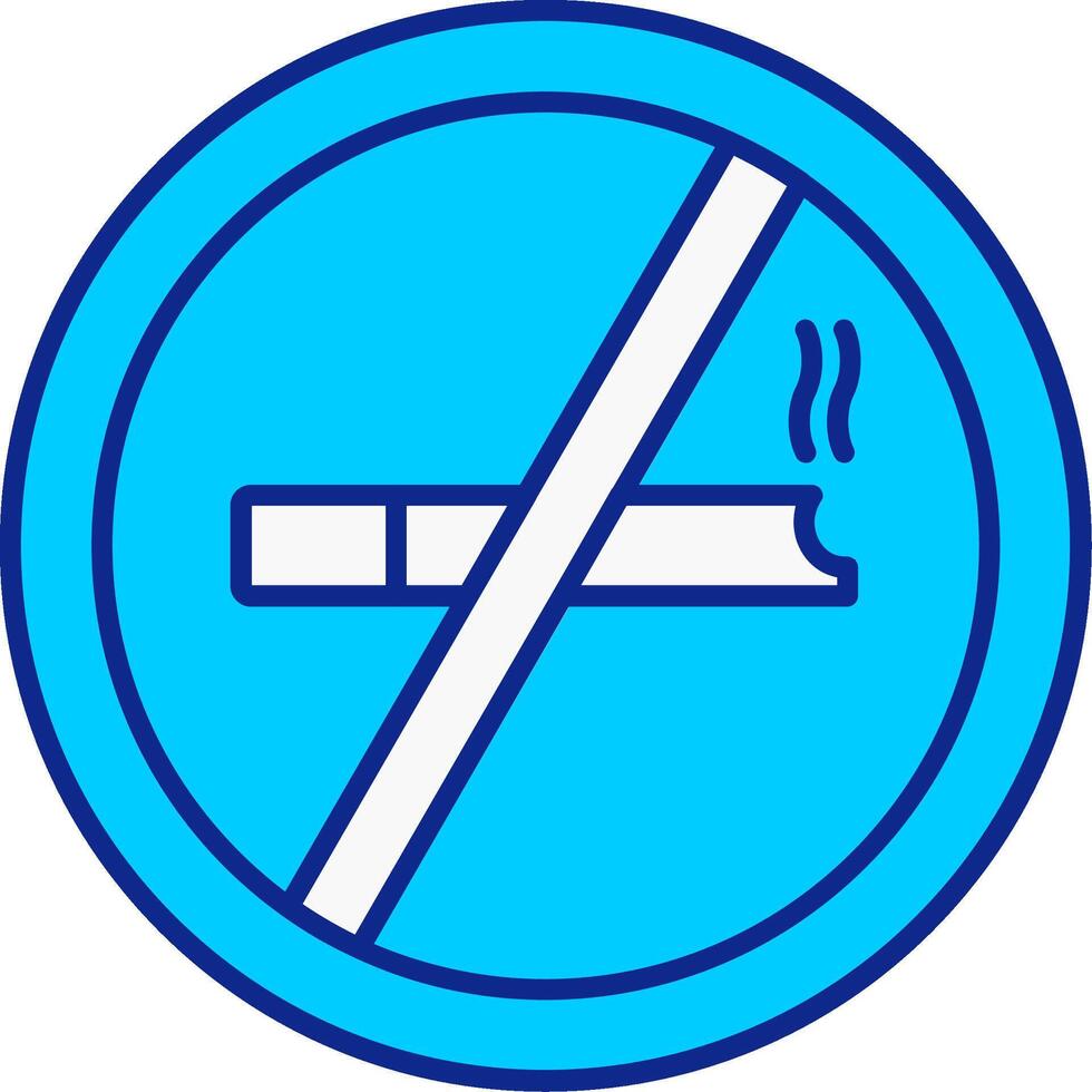 No de fumar azul lleno icono vector