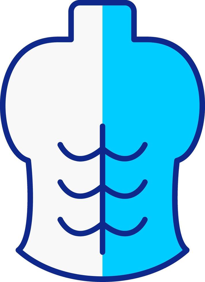 abdominales azul lleno icono vector