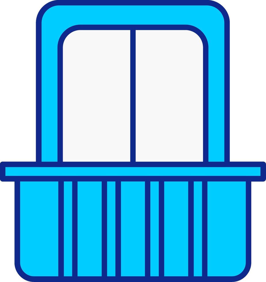 Balcony Blue Filled Icon vector