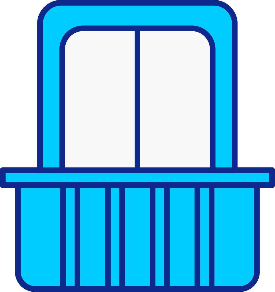 Balcony Blue Filled Icon vector