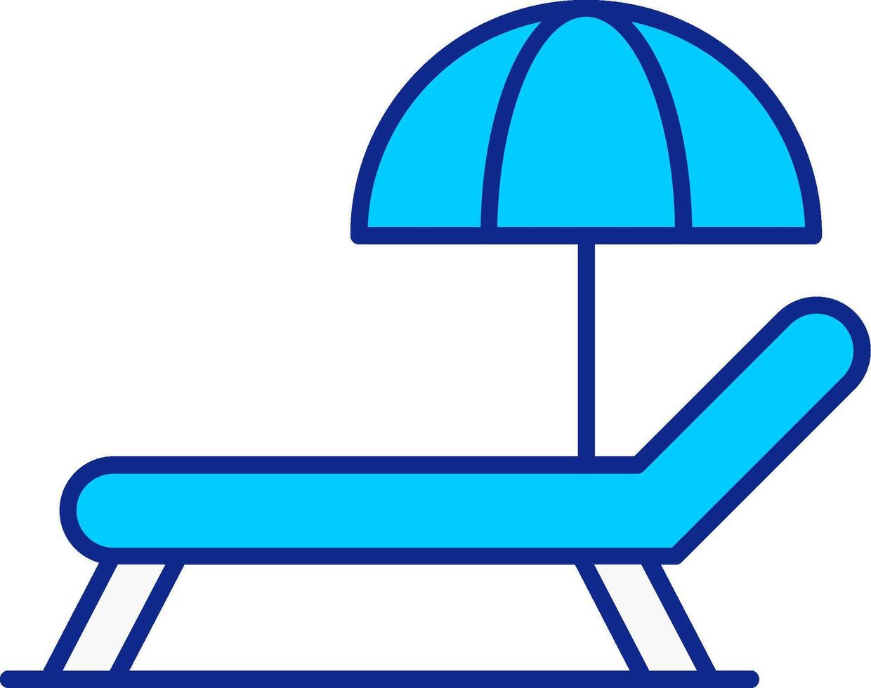 Sunbed Blue Filled Icon vector