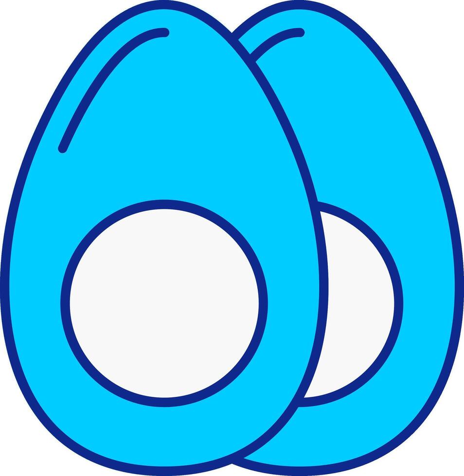hervido huevo azul lleno icono vector