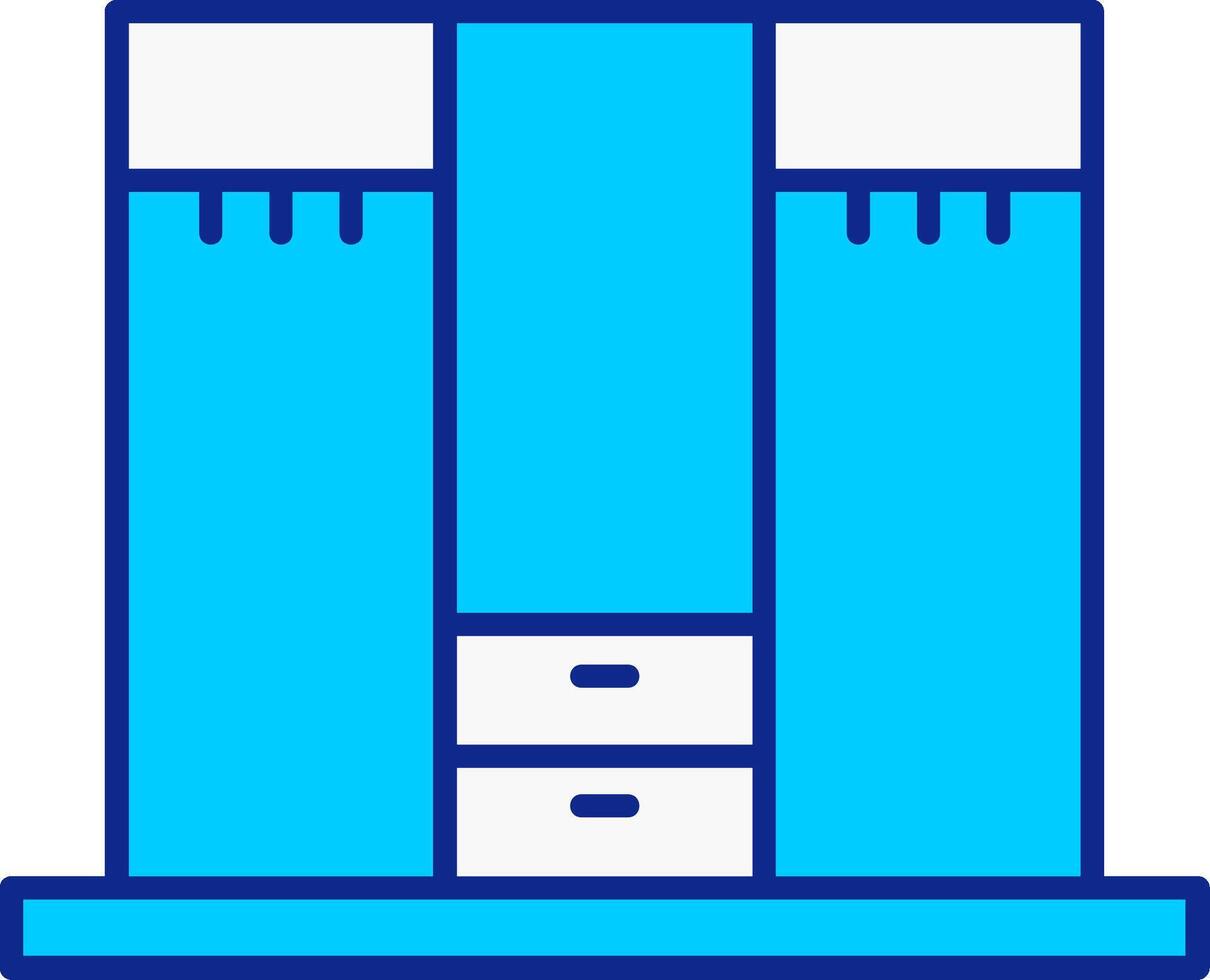Closet Blue Filled Icon vector