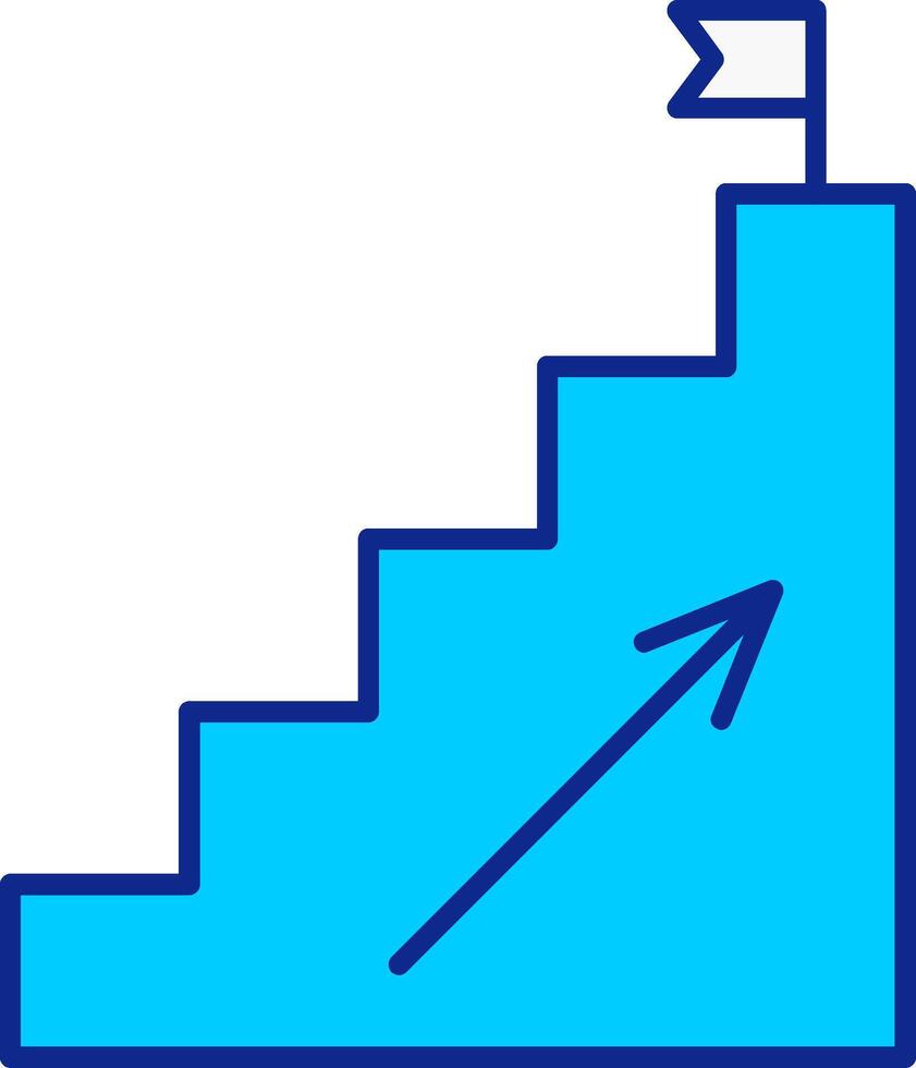 Steps Blue Filled Icon vector