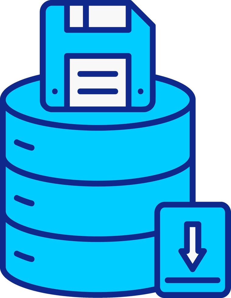 Save Data Blue Filled Icon vector