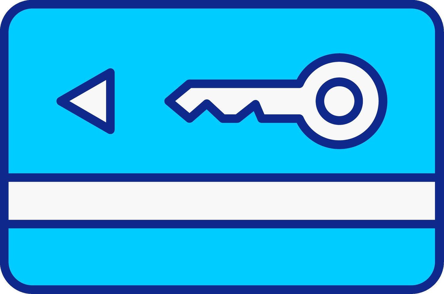 Key Card Blue Filled Icon vector
