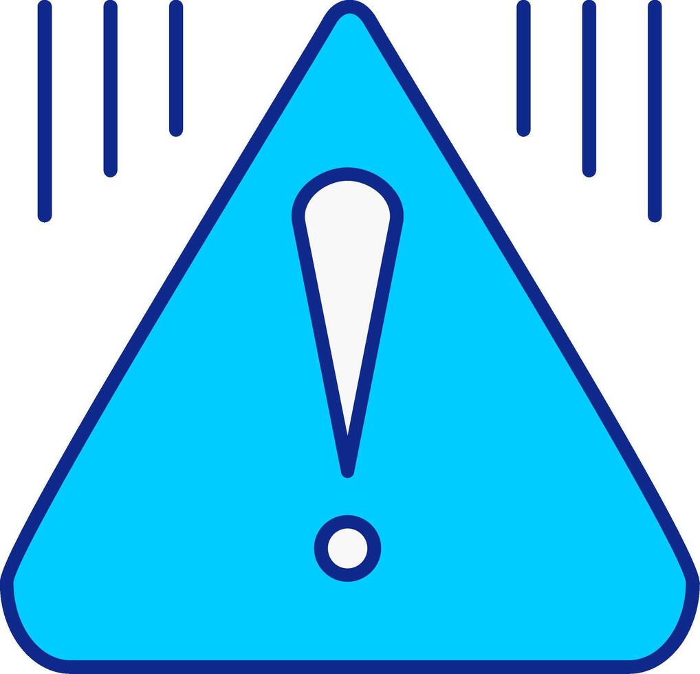 advertencia azul lleno icono vector