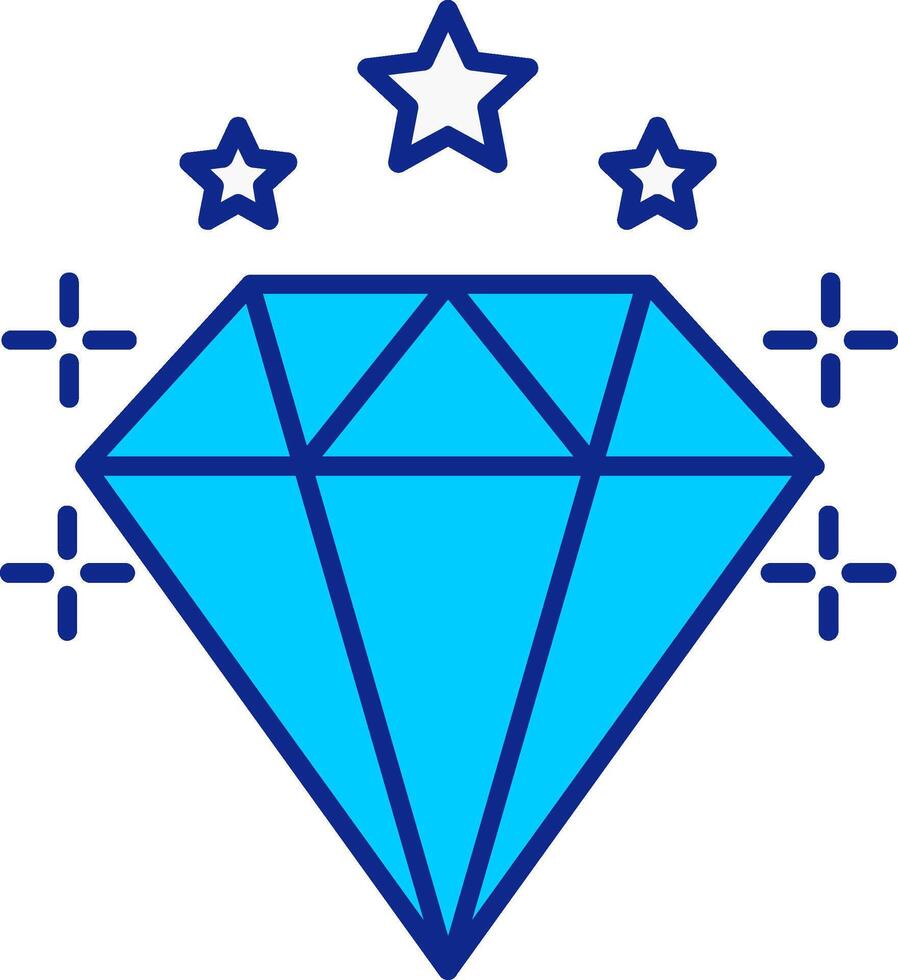 diamante azul lleno icono vector