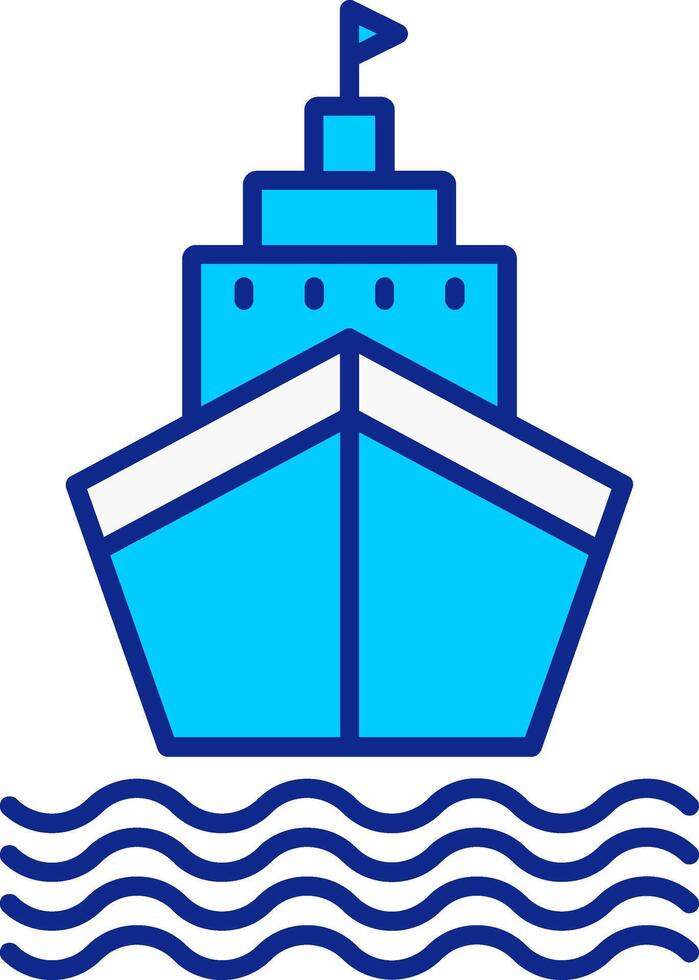 Ship Blue Filled Icon vector