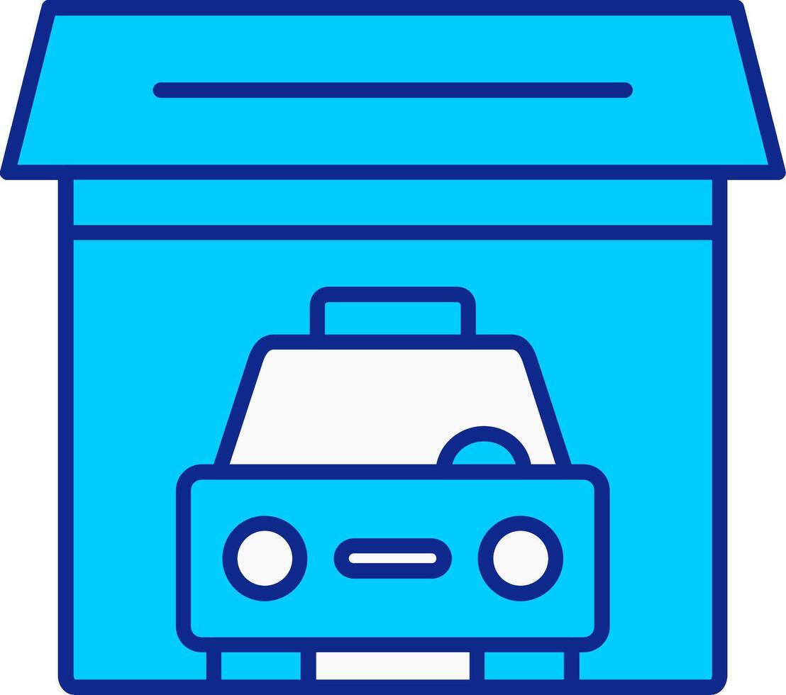 Garage Blue Filled Icon vector