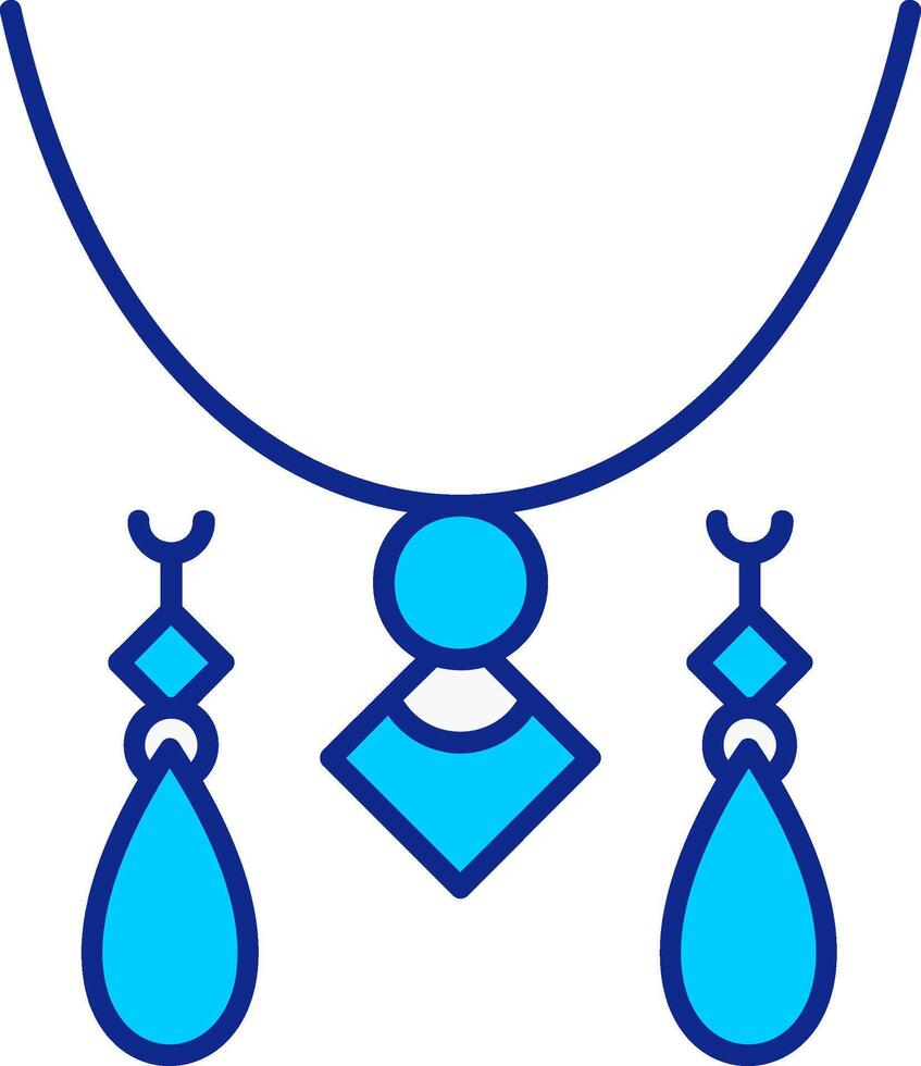 joyería azul lleno icono vector