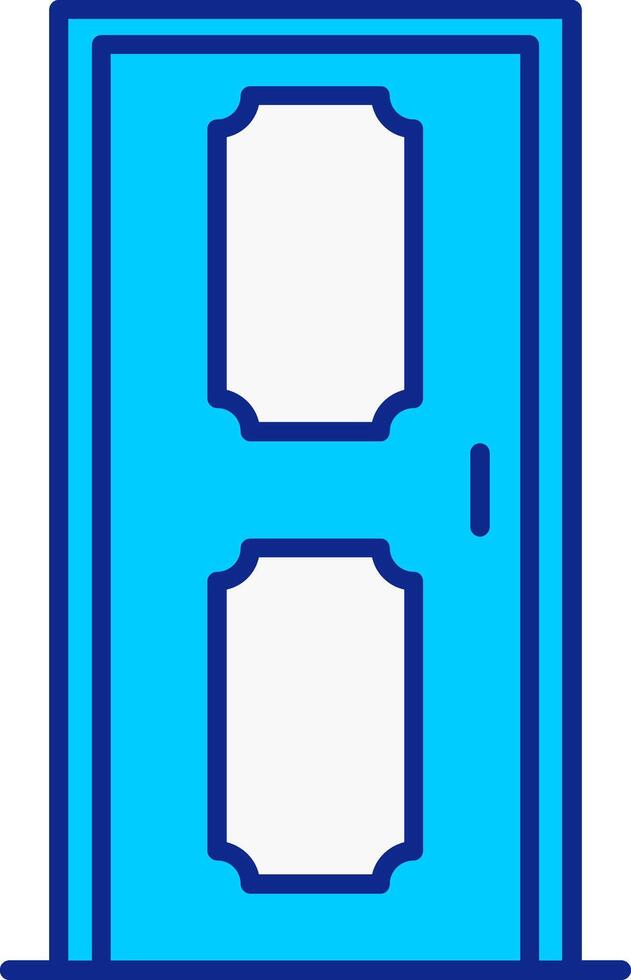 Door Blue Filled Icon vector