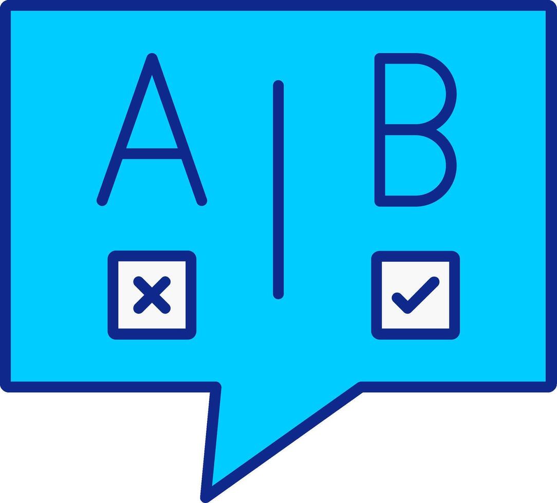 Ab Testing Blue Filled Icon vector