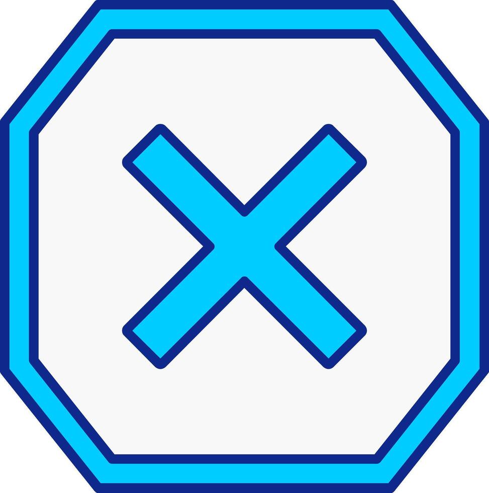 Cross Blue Filled Icon vector