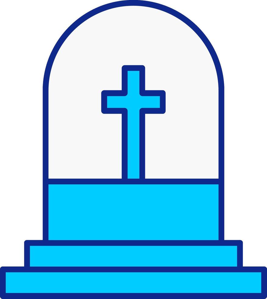 Grave Blue Filled Icon vector