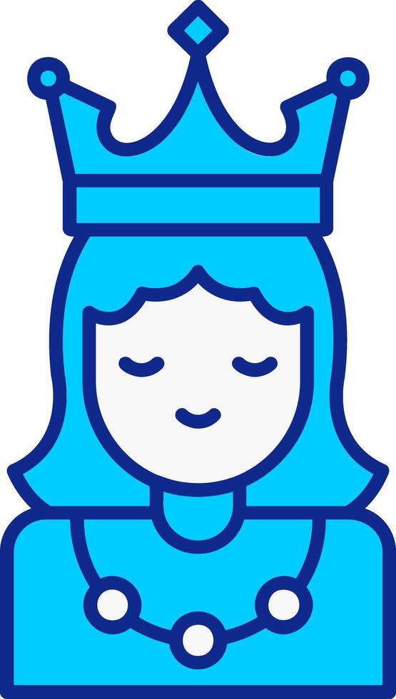 Princess Blue Filled Icon vector