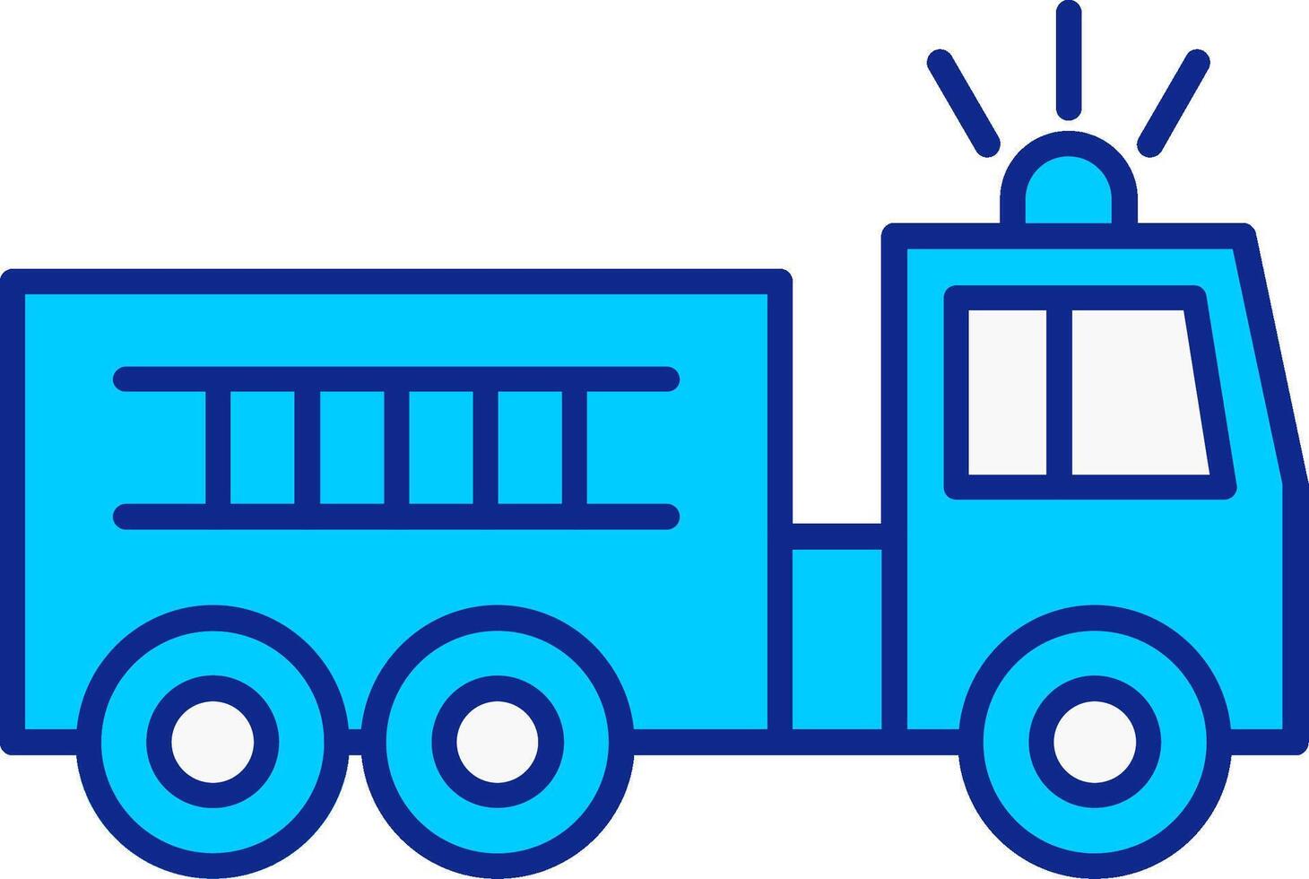 Fire Truck Blue Filled Icon vector