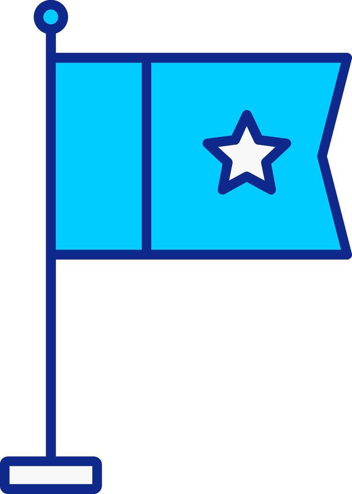 bandera azul lleno icono vector