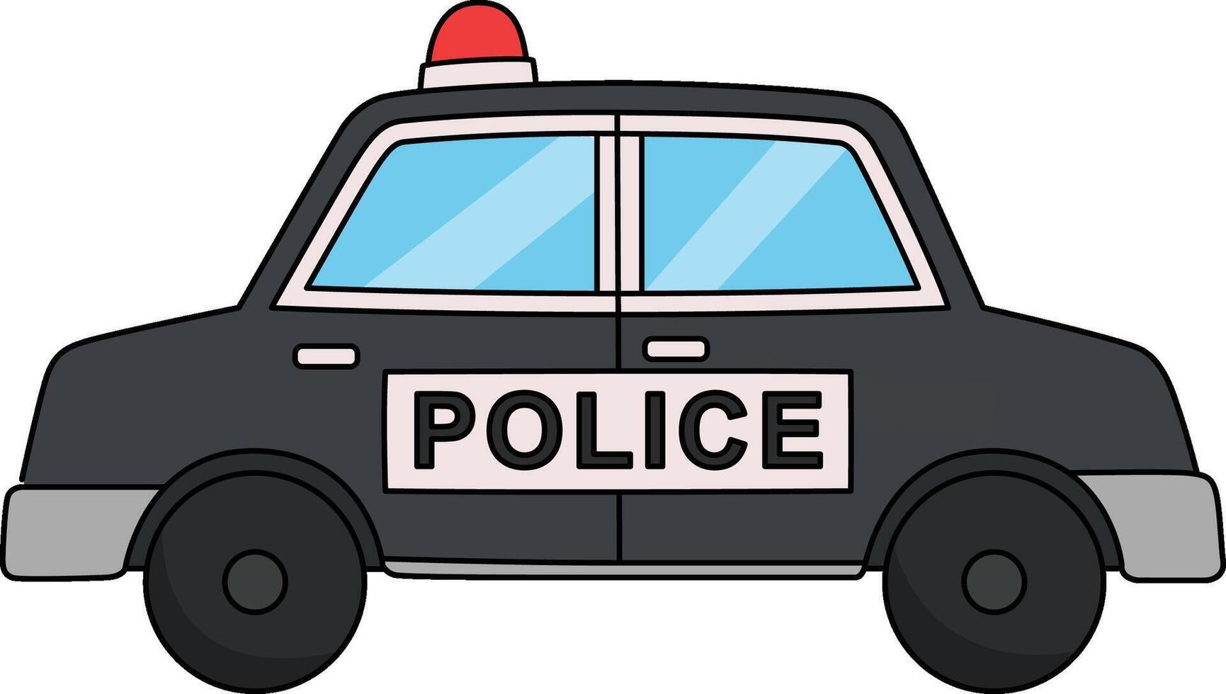 Police Car Cartoon Colored Clipart Illustration vector