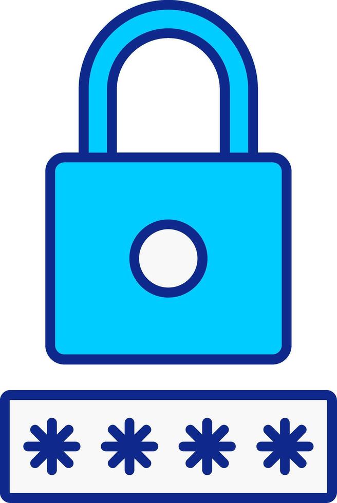 Security Pin Blue Filled Icon vector