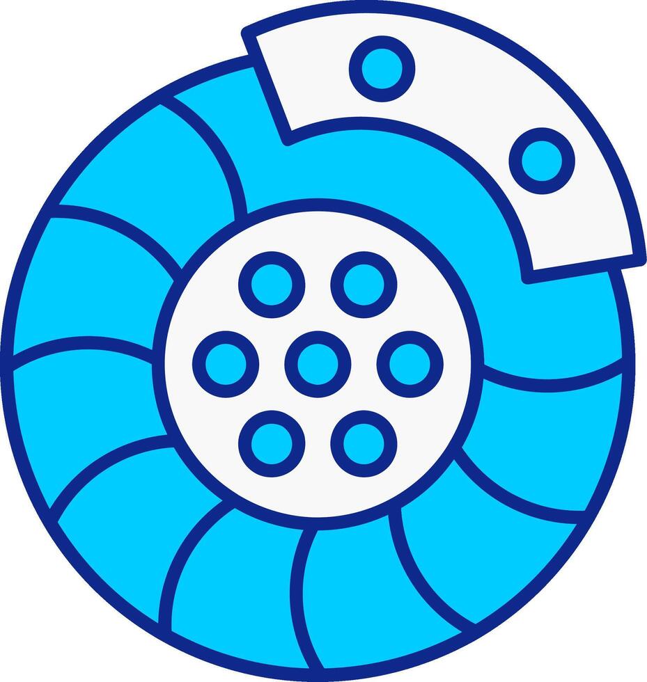 freno disco azul lleno icono vector