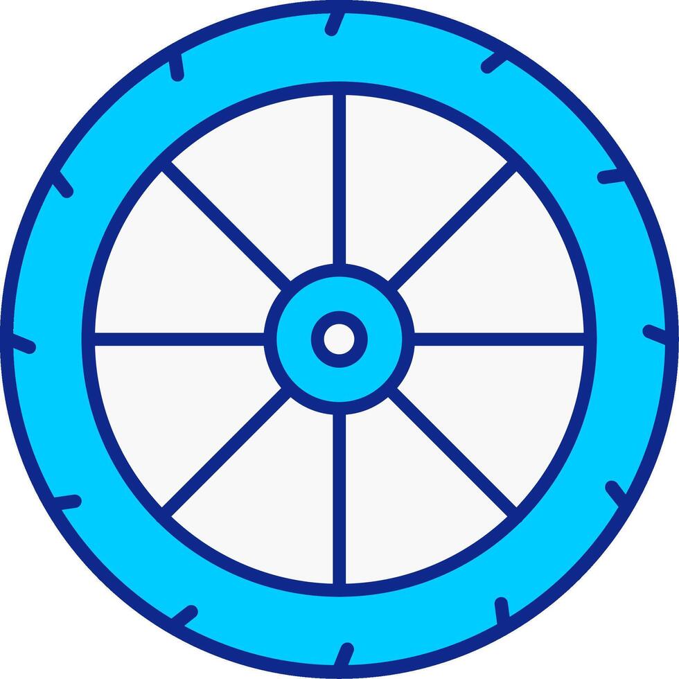 rueda azul lleno icono vector