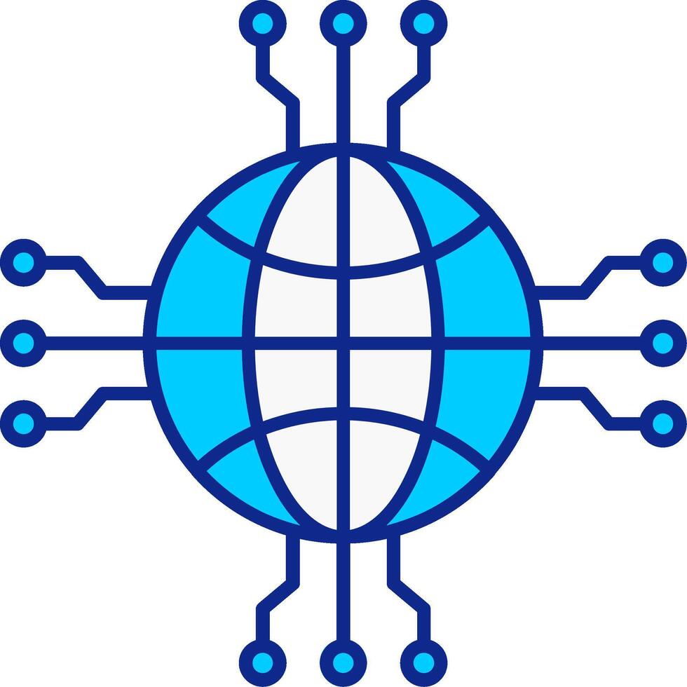 Network Blue Filled Icon vector