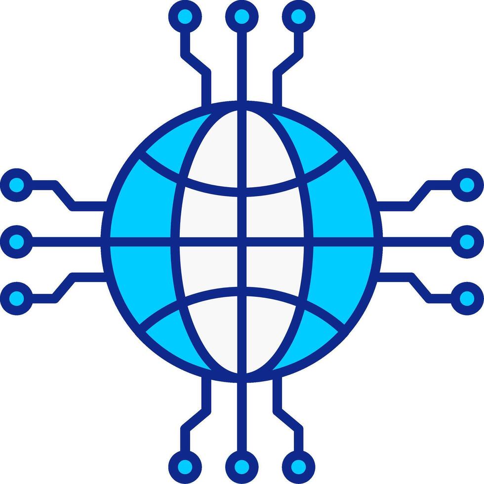 Network Blue Filled Icon vector