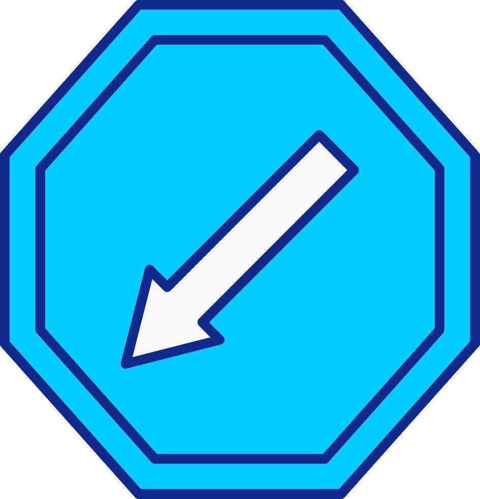 Keep Left Blue Filled Icon vector
