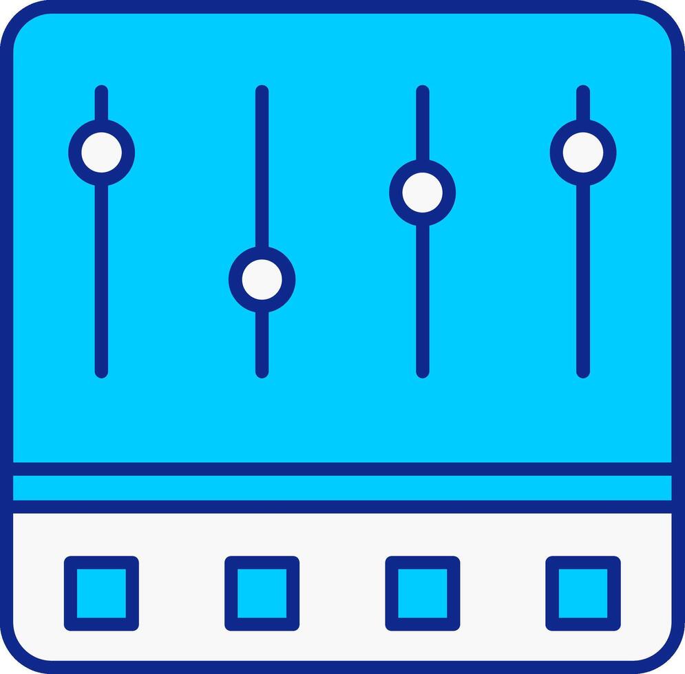 controlar panel azul lleno icono vector