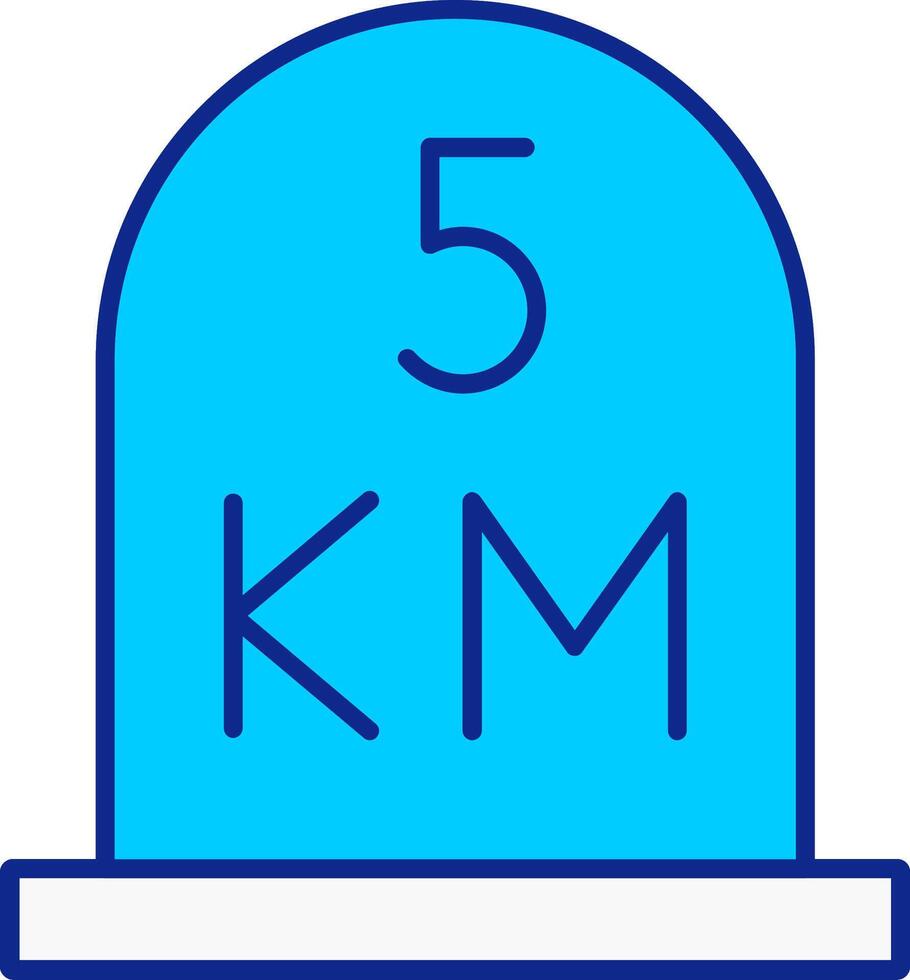 kilometer Blue Filled Icon vector