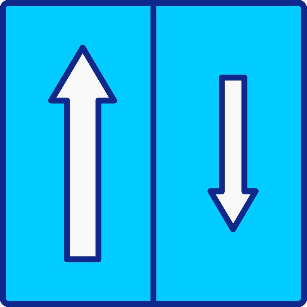 Priority Oncomming Blue Filled Icon vector