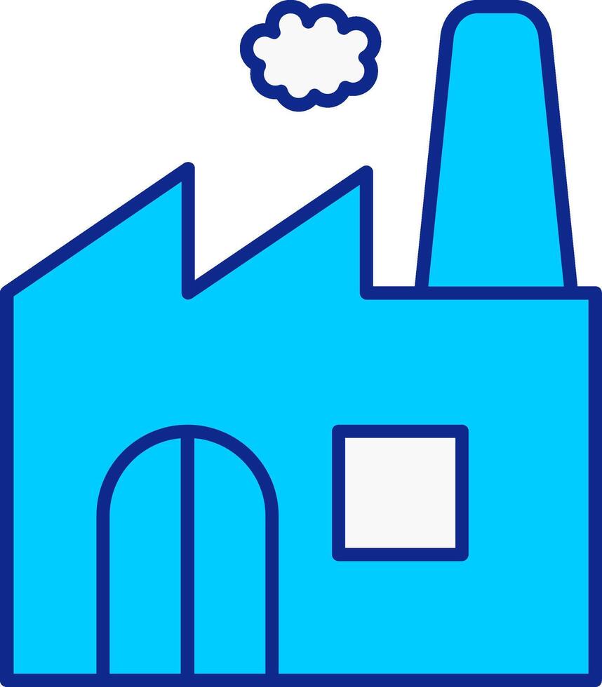 fábrica azul lleno icono vector