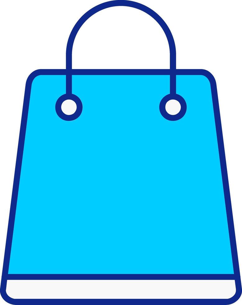 compras bolso azul lleno icono vector