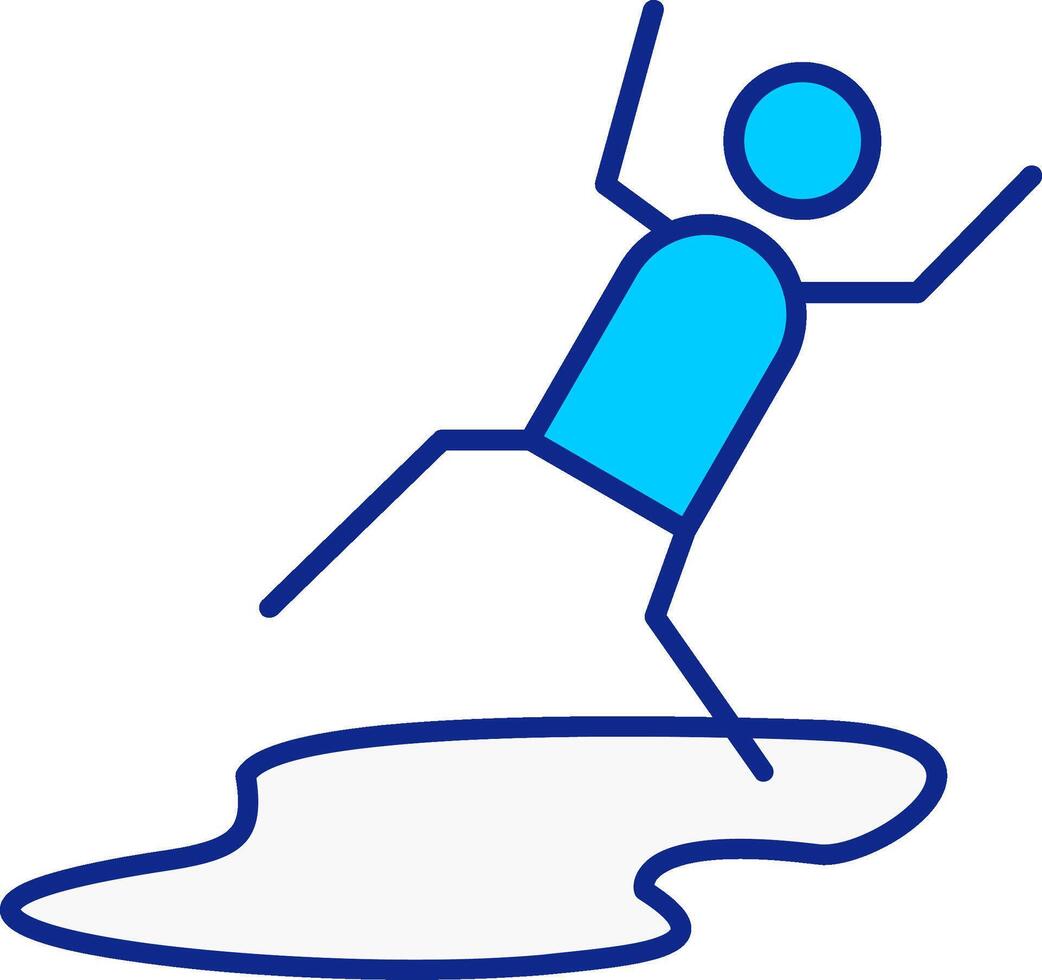 Slippery Blue Filled Icon vector