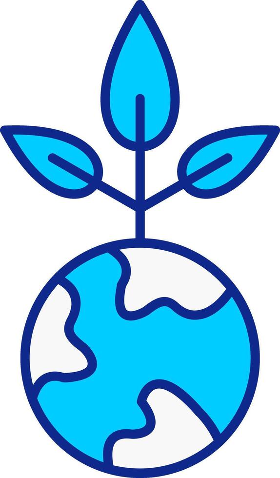 Earth Day Blue Filled Icon vector