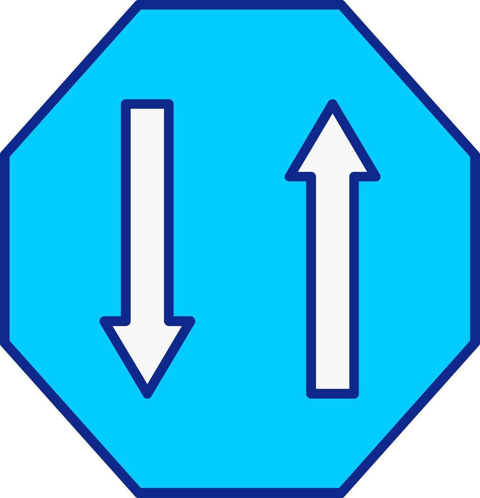 dos camino azul lleno icono vector